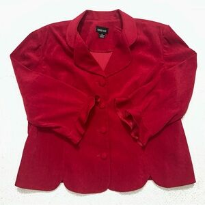 Leslie Fay Scarlet Blazer with Scalloped Hem